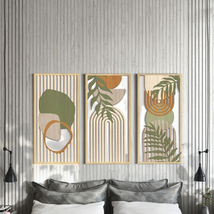 Décorations murales en bois creux de haute qualité K&B au design minimaliste pour la maison et l'hôtel, murs décoratifs suspendus - Product Image 6