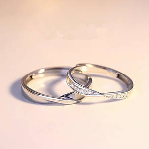2 Stks/set Verstelbare Open Mobius Paar Ringen Verlovingsringen Voor Vrouwen Bruiloft Belofte Jubileum Ring - Product Image 1