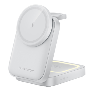 แท่น<span class=keywords><strong>ชาร์จ</strong></span>แม่เหล็ก 15W สำหรับ Apple Watch และ iPhone 12 13 14 15 <span class=keywords><strong>Pro</strong></span> Max ที่ชาร์จไร้สาย<span class=keywords><strong>แบ</strong></span>บเร็ว 3 in 1 พร้อมไฟ LED - Product Image 2