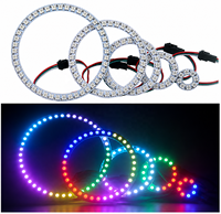 Lampu Cincin LED RGB WS2812 5V, Lampu Cincin Mata Malaikat LED RGB Pintar WS2812B 5V, Lampu Lingkaran Warna-Warni yang Dapat Diatur untuk Dekorasi Mobil