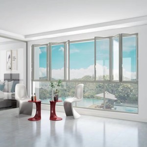 Moderno lujo Horizontal Bi-fold acordeón <span class=keywords><strong>toldo</strong></span> elegante gráfico aluminio vidrio balcón ventanas para cocina Hotel Villa último - Product Image 3