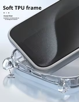 Coque de téléphone portable intégrée deux-en-un Sunny pour iPhone 17/16/15/14/13/12 avec cordon, en TPU+PC antichoc, style urbain