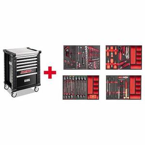 Gabinete de herramientas RS6 de 3 cajones con ruedas y juego de herramientas para uso en taller - Product Image 3