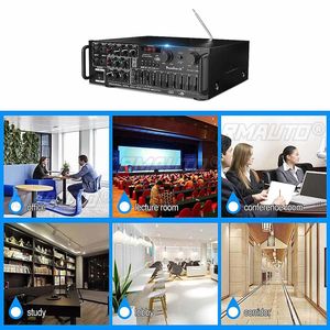 110V บลูทูธเครื่องขยายเสียง 2 ช่องเครื่องเสียงรถยนต์สเตอริโอซับวูฟเฟอร์เครื่องขยายเสียงเครื่องขยายเสียง USB SD พร้อมรีโมท - Product Image 2