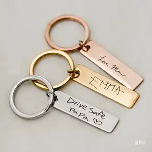 Actual Handwriting Custom Metal Keychain Unique Wedding/Gift Ideas For Women Men Car Accessories Handmade Personalized Gift
