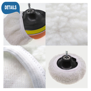 Tampons de polissage en laine artificielle blanche de 5-6 pouces, tampons de lustrage doux, bonnets de polissage en microfibre pour l'entretien automobile et le polissage de la peinture - Product Image 3