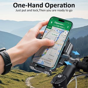 Support de téléphone pour vélo en plastique ABS noir robuste, réglable en hauteur, fixation sur guidon pour vélos, motos, scooters, sécurisé - Product Image 4