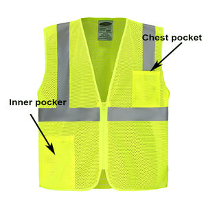 Chaleco de Seguridad de Malla de Alta Visibilidad con Bolsillos, Cumple con la Norma ANSI |   Chaleco Reflectante Transpirable |   Colores Personalizados Disponibles - Product Image 4