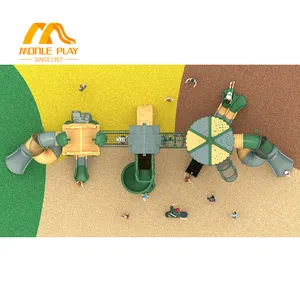 Hochwertige Freiluft-Spielplätze für Kinder mit großen Rutschen und Schaukelzubehör Spielplatz-Sets