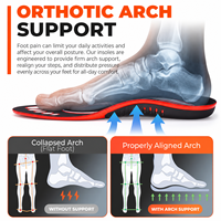 Semelles orthopédiques pour fasciite plantaire, inserts de chaussures à soutien de la voûte plantaire pour pieds plats, semelles amortissantes pour bottes de travail