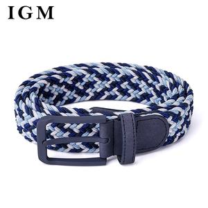 Cuerda tejida Elástico Estiramiento Deportes Tela Cinturón Azul Diseño trenzado a granel Cinturón de <span class=keywords><strong>golf</strong></span> - Product Image 6