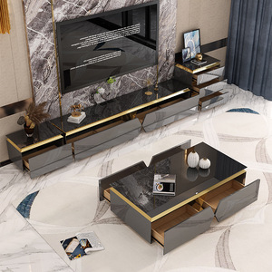Meuble <span class=keywords><strong>TV</strong></span>, table basse et meubles <span class=keywords><strong>TV</strong></span> de luxe, support <span class=keywords><strong>TV</strong></span> moderne avec tiroir pour le salon, table basse - Product Image 4