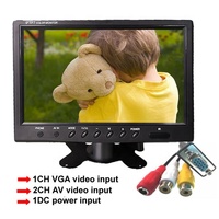 Layar IPS Resolusi Tinggi 1024X600 9 Inci Monitor Mobil Mini Input Video VGA 2AV DC 12~35V Mendukung Dudukan Meja Monitor Komputer PC