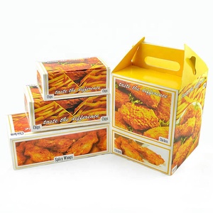 Wholesale Disposable Rectangular Takeaway Fried Chicken Box packaging Custom Printed Kraft Paperboard Embossed Great for Food