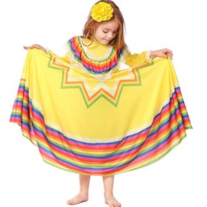 Venta al por mayor de vestido largo de baile de estilo étnico mexicano Nuevo disfraz de Halloween dieciséis disfraz de actuación escolar - Product Image 3
