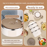 Boîte à lunch isotherme en acier inoxydable 304, compatible micro-ondes, pour les employés de bureau, les étudiants et autres, compartiments portables, cadeau créatif