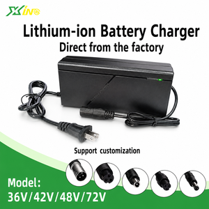 <span class=keywords><strong>Chargeur</strong></span> <span class=keywords><strong>de</strong></span> <span class=keywords><strong>batterie</strong></span> pour vélo électrique 48V, adaptateur d'alimentation pour <span class=keywords><strong>batterie</strong></span> Li-ion 54.6V 2A pour vélo électrique et trottinette avec pack d'éclairage LED rouge et <span class=keywords><strong>vert</strong></span> - Product Image 1