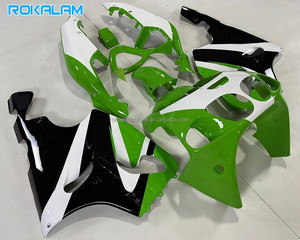 Kit de Carenado <span class=keywords><strong>Verde</strong></span>, Blanco y Negro para <span class=keywords><strong>Kawasaki</strong></span> <span class=keywords><strong>Ninja</strong></span> ZX-7R 1996-2003, ZX7R 96-03, Piezas de Repuesto para Carrocería - Product Image 1