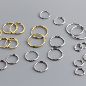 Orecchini a Cerchio Classici in Argento Sterling 925 Placcato Oro 18k, Forma Rotonda 6-15mm, Gioielli all'Ingrosso per Europa e America - Product Image 4