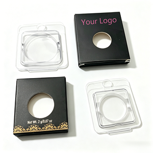 Bandeja de embalaje tipo blister vacía para recarga de sombra de ojos cosmética, estuche metálico y caja de cartón con logo personalizado para maquillaje de un solo color. - Product Image 3