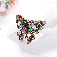 Broches de luxe Bling, Bijoux tendance, Designer de mode, Broche pour foulard femme en strass multicolores style antique