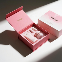 Boîte magnétique personnalisée et boîte cadeau noire pour ensemble de soins de la peau et emballage de luxe, structure en papier solide
