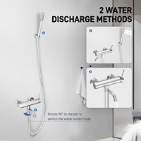 Robinet de baignoire mural en acier inoxydable 304, finition chrome brossé, mitigeur de douche rond, ensemble de robinets avec jets de pluie doux