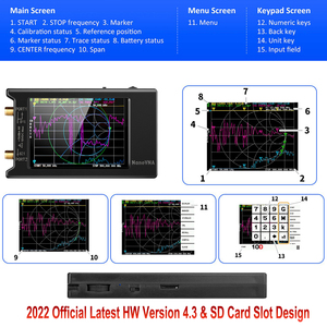 Analizador de Redes Vectoriales <span class=keywords><strong>BOBLOV</strong></span> Spectrum NanoVNA-H4 V4.3 10KHz-1.5GHz MF HF VHF UHF Sintonizador de Antena con Certificación CE F441 - Product Image 4