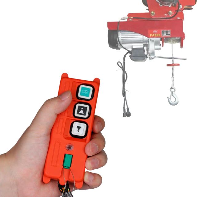 INTER-SPAN F21-2S 315MHz Push Switch Button Remote Crane Pendant Control with 1 Year Warranty for Industrial Use