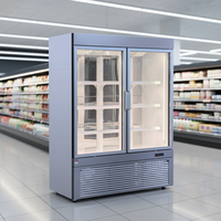 Vitrine Réfrigérée Commerciale à Double Porte pour Supermarché, Réfrigérateur Vitré, Congélateur