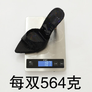 Sandales à talons carrés tendance, mules à paillettes brillantes, à bout ouvert, collection 2025, pour femmes - Product Image 6