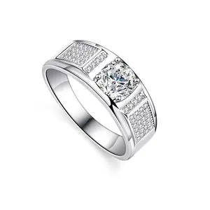 2022 Unique design mens wedding moissanite all size sterling silver 925 diamond 18k Gold vvs rings with moissanite