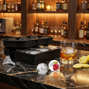6er-Eiswürfelform aus Silikon für große Eiswürfel – einfaches Entnehmen, schnelles Einfrieren, ideal für Whiskykühlung (Großpackung) - Product Image 1