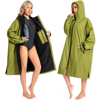 Robe de surf coupe-vent personnalisée grande taille pour hommes, femmes, garçons et filles, robe de change imperméable à capuche, parka de bain à manches longues