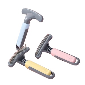 Peigne universel pour animaux de compagnie (chats et chiens) à coque <span class=keywords><strong>bulle</strong></span>, râteau à griffes simple rangée, peigne de toilettage pour l'élimination des poils pour chiens de taille moyenne et grande - Product Image 1