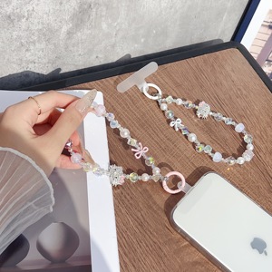 Handmade Dễ Thương <span class=keywords><strong>Hello</strong></span> <span class=keywords><strong>Kitty</strong></span> Điện Thoại Quyến Rũ Chuỗi Dây Buộc An Toàn Trường Hợp Tùy Chỉnh Dây Buộc Dây Đeo Cổ Tay Với Đính Cườm Vòng Tay Keychain - Product Image 3