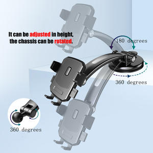 Support magnétique pour té<span class=keywords><strong>l</strong></span>éphone de voiture à hauteur réglable avec rotation à 360° °   Support à ventouse rotatif pour tableau de bord et pare-brise - Product Image 3