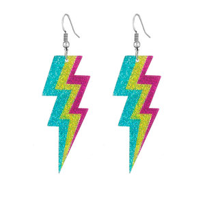 Hip Hop Shiny Acrylic Pendant <strong>Earrings</strong> Vintage Era Lightning Elements Radio <strong>Tape</strong> Styled <strong>Earrings</strong> for Women - Product Image 4