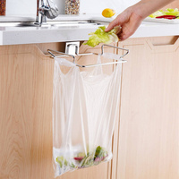 Organisateur de sacs poubelles personnalisés JH-Mech, en fil chromé, sans perçage, design à clipser, support suspendu en acier inoxydable pour sacs à légumes
