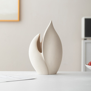 Petit vase à fleurs en céramique givrée, design minimaliste et créatif, pour salon, bureau, support hydroponique pour fleurs - Product Image 3