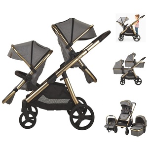 Poussette double pliable pour jumeaux, landau bébé nouveau-né, siège <span class=keywords><strong>auto</strong></span> double, poussette de voyage pour nourrissons et tout-petits, vente en gros - Product Image 6