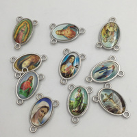 Autocollant religieux de style catholique pour chapelet, 15x23mm, médaille pendentif pour chapelet