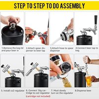 Fût en acier inoxydable noir mat de 3,6 L avec robinet à vin et régulateur de CO2, outil pour la fabrication artisanale de bière à domicile, idéal pour les bars et les fêtes