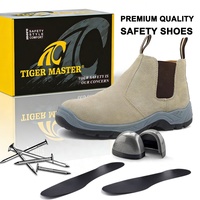 Chaussures de sécurité en daim sans lacets OEM, économiques, anti-écrasement, avec embout en acier, anti-perforation, antidérapantes, résistantes à l'huile et aux acides, semelle en PU