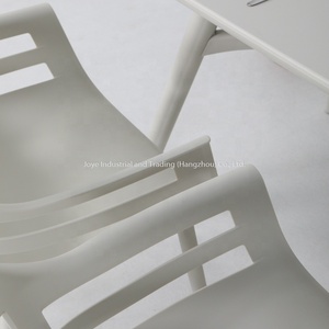 Leisure Modern Portable Outdoor <b>Plastic</b> Dining 5-Piece Set Patio Garden Furniture <b>Table</b> Chairs for Apartment Restaurant - Product Image 4