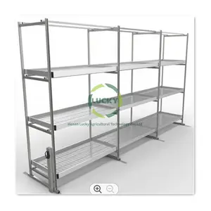 Hot Sale Hydroponics Lettuce Planting Multi Layer Vertical Rolling Bench Grow Rack With Adjustable Leg