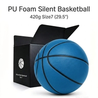 Ballon de basket silencieux en mousse PU haute élasticité, taille 7 (29,5 po), 420 g, pour entraînement en intérieur