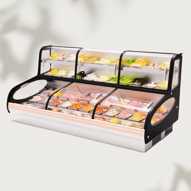 Factory Direct Supply Best-Selling Stainless Steel Five-Step Large Capacity Display Refrigerator