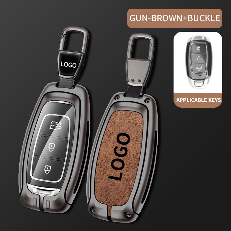 Matte gun brown + metal key chain