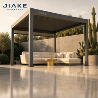 Pergola en aluminium Jiake 6063-T5 avec toit à lames motorisées pour terrasse de jardin de luxe, patio, gazebo, pavillon, espace de vie extérieur